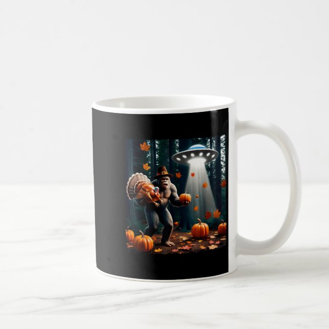 Mug Bigfoot Sasquatch Turkey Ufos Funny Thanksgiving D (Droite)