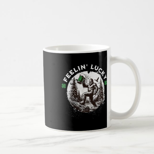 Mug Bigfoot St Patrick's Day Sasquatch Shamrocks Chanc (Droite)