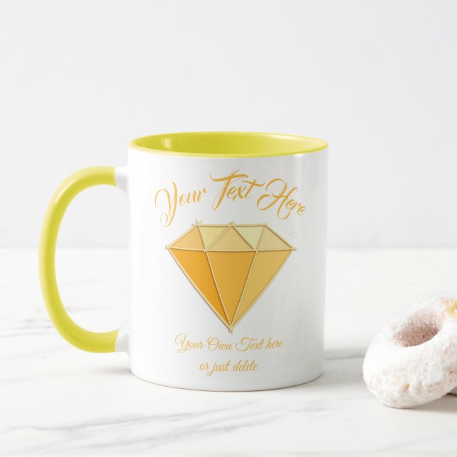 Mug Bijoux en pierre de diamant jaune. 50 Mariages d'o (Avec donut)