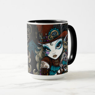 Mug Bijoux et ange de Vern Steampunk avec le familier