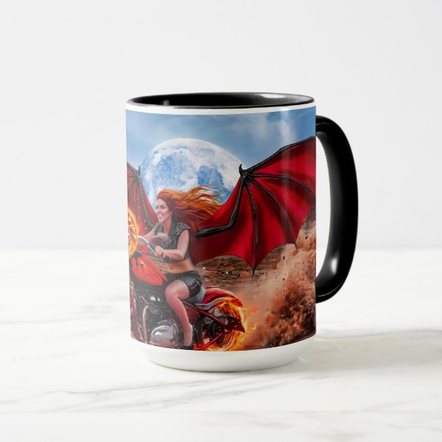 Mug Biker Babe Vampire Foxlla Fougueuse (Devant droit)
