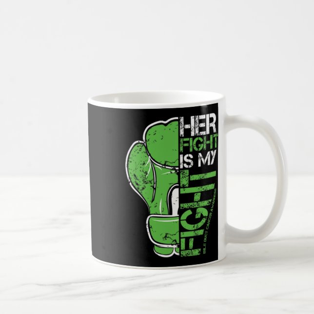 Mug Bile Duct Cancer Son combat est ma boîte de combat (Droite)