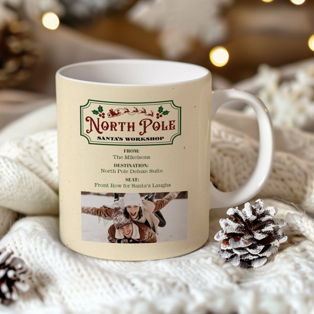 Mug Billet de Noël Express Polaire Photo (Créateur téléchargé)