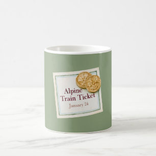 Mug Billet de train alpin vert