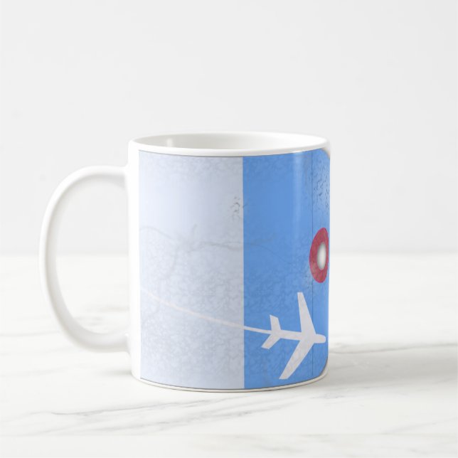Mug Billet de voyage de l'avion personnalisé (Gauche)