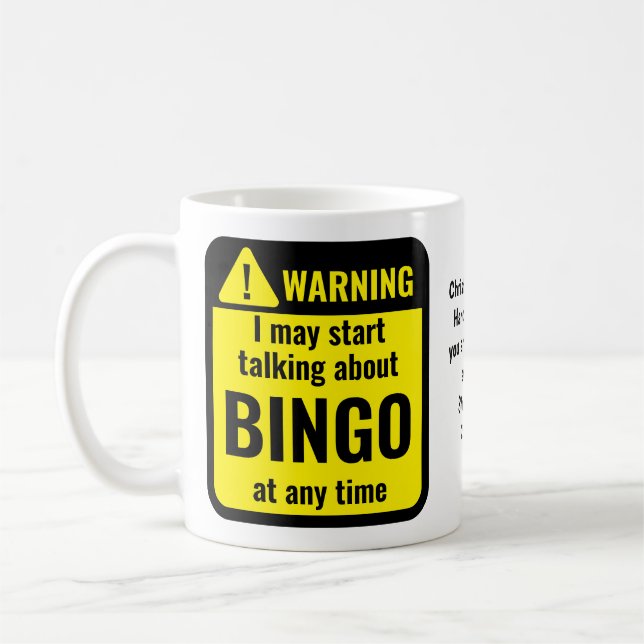 Mug Bingo Funny Personalized Warning (Gauche)
