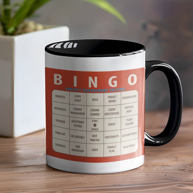 Mug Bingo Project Management Edition (The ultimate gift to a colleague who likes to keep things fresh in the work place)