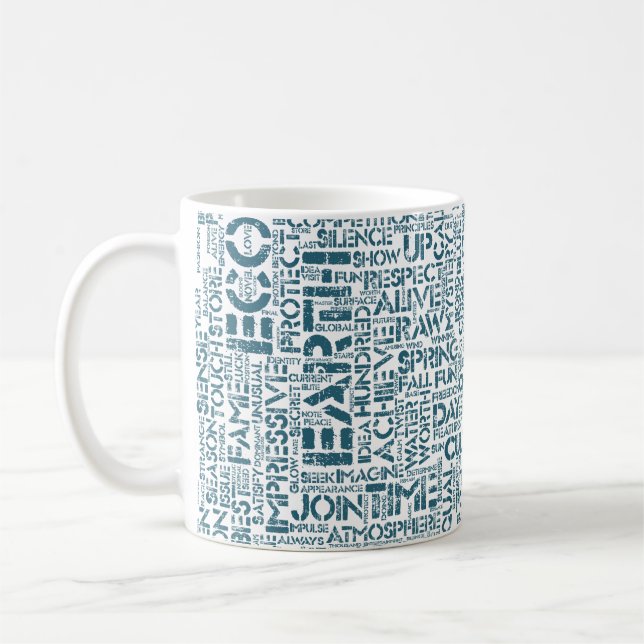Mug Bio Nuage de Mots Texte Motif Biodiversité (Gauche)