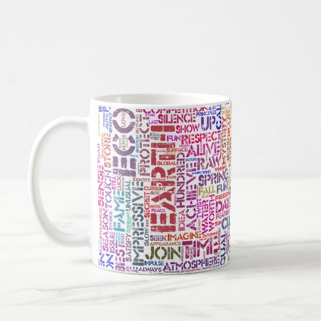 Mug Bio Nuage de Mots Texte Motif Biodiversité (Gauche)