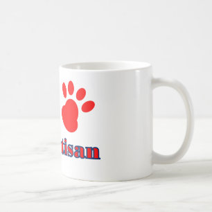 Mug Bipawtisan Drôle Chien pattes dans le bleu rouge p