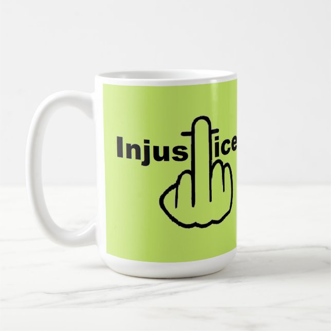 Mug Bird Flipping Injustice Is Bad (Gauche)