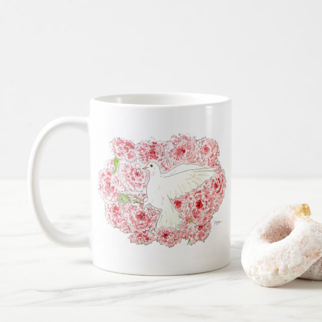 Mug bird of hope_pigeon コーヒーマグカップ (Avec donut)