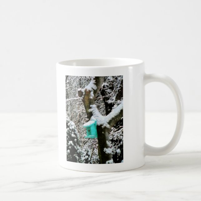 Mug Birdhouse Turquoise en hiver (Droite)