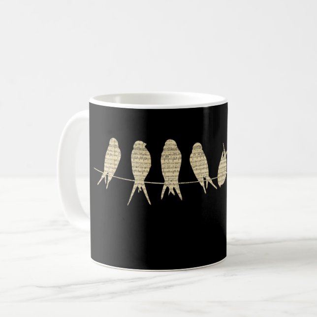 Mug Birds On A Wire Artitic Music Notes (Devant gauche)