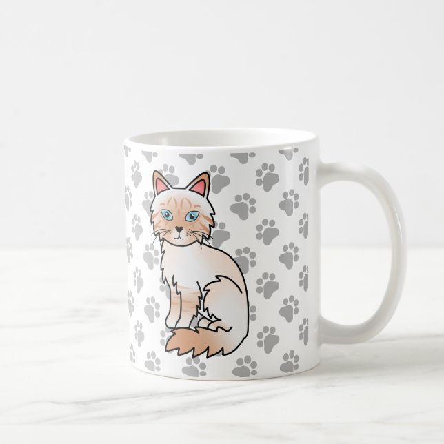 Mug Birman / Ragdoll Tabby au point rouge - Chat et pa (Droite)