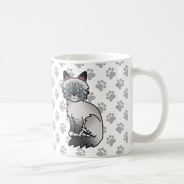 Mug Birman / Ragdoll Tabby bleu point Patte Chaton & P (Droite)