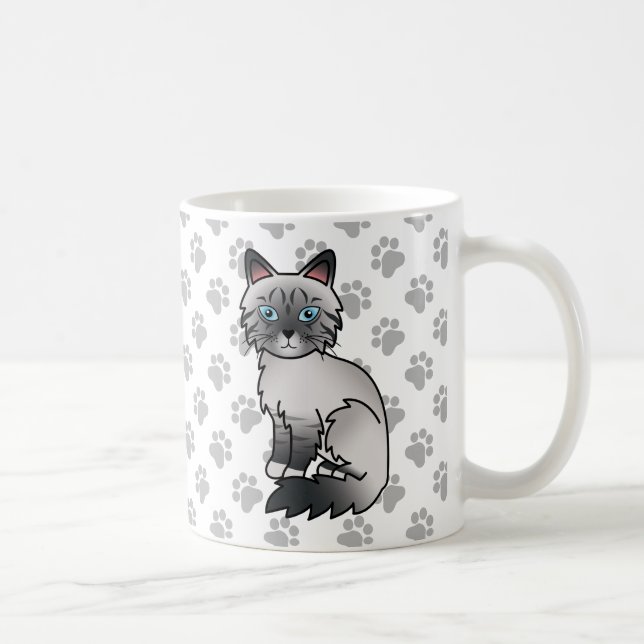 Mug Birman / Ragdoll Tabby bleu point Patte Chaton & P (Droite)