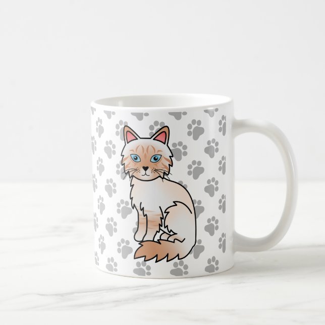Mug Birman / Ragdoll tigré pointe rouge Chat & Pattes  (Droite)