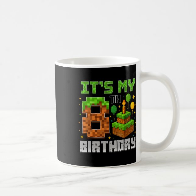 Mug Birthday Boy C'est mon 8e anniversaire Gamer Pixel (Droite)