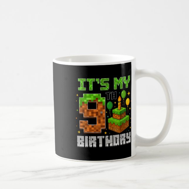 Mug Birthday Boy C'est mon 9e anniversaire Gamer Pixel (Droite)