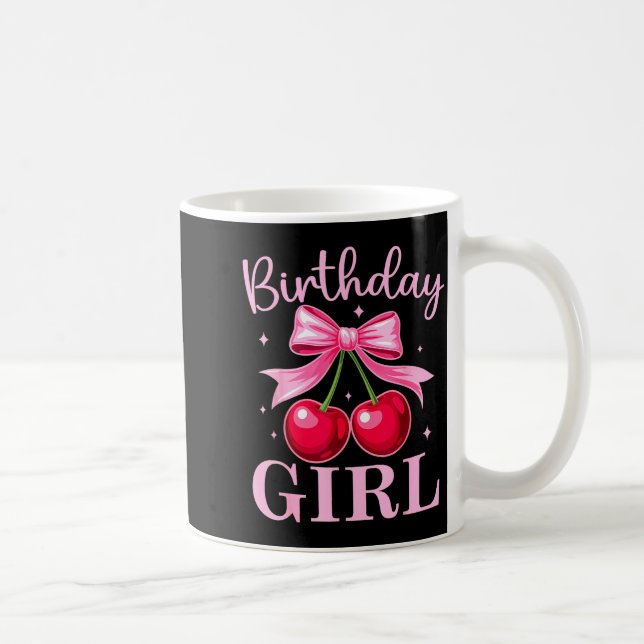Mug Birthday Girl Coquette Bow Cherry Birthday Girls W (Droite)