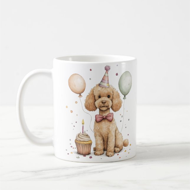 Mug Birthday Standard Poodle Dog (Gauche)