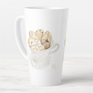 Mug BISCOTTI pour grand Latte + Initiale