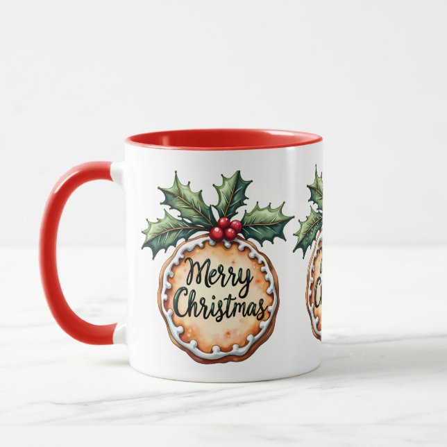 Mug Biscuit de Noël avec des baies de houx (Gauche)