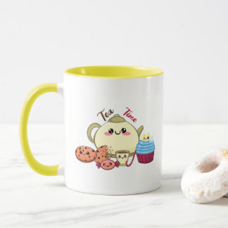 Mug biscuits kawaii et thé mignon
