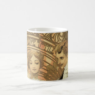 Mug Biscuits vintages Art Nouveau Flirt, Alphonse Much