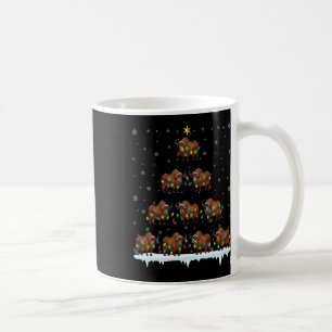 Mug Bison Animal Santa Hat Vilain Arbre de Noël Lumièr