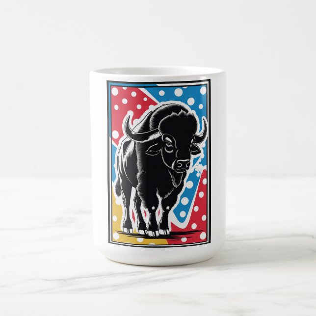 Mug Bison - Buffalo Pop Art Vintage Retro (Centre)