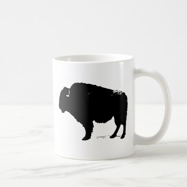 Mug Bison de Buffalo Art noir et blanc (Droite)