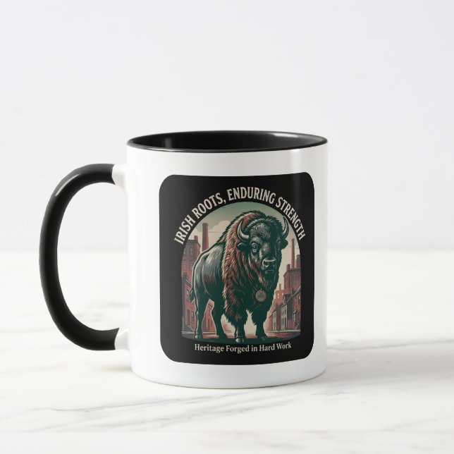 Mug Bison de force durable aux racines irlandaises (Gauche)