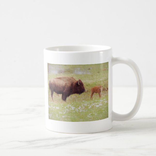 Mug Bison et veau dans Yellowstone (Droite)