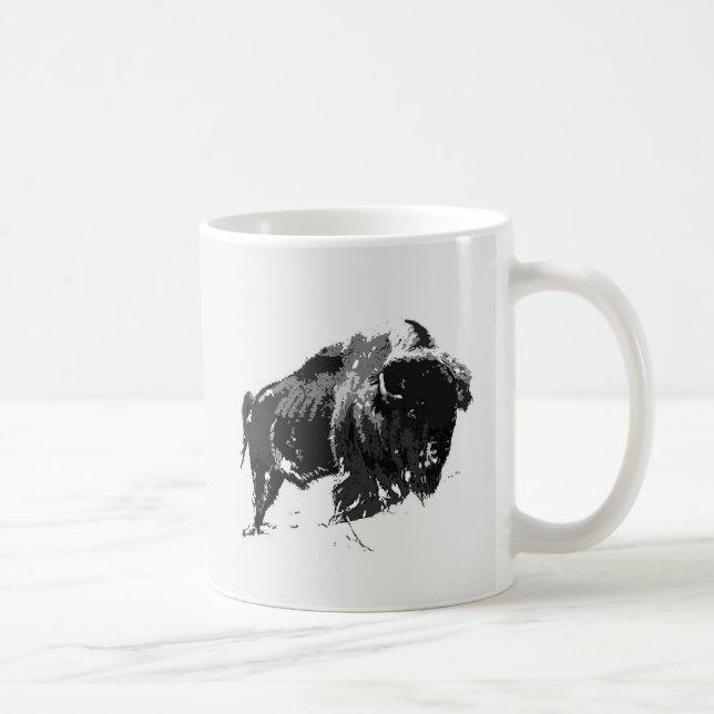 Mug Bison noir et blanc / Buffle (Droite)