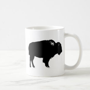 Mug Bison noir et blanc Silhouette Pop Art