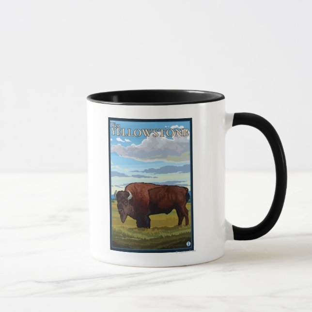 Mug Bison Scene - West Yellowstone, Montana (Droite)