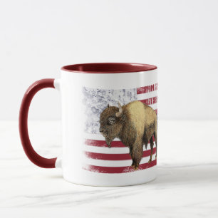 Mug Bison US Buffalo American Flag États-Unis