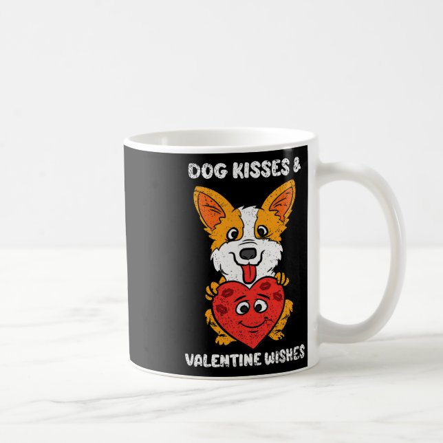 Mug Bisous de chien et vœux de la Saint-Valentin Corgi (Droite)