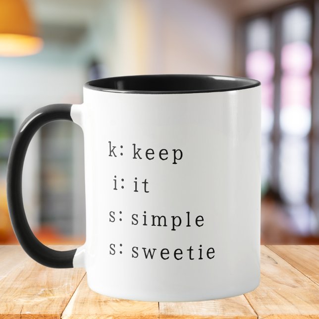 Mug BISOUS : Garde les choses simples chérie, Citation (Créateur téléchargé)