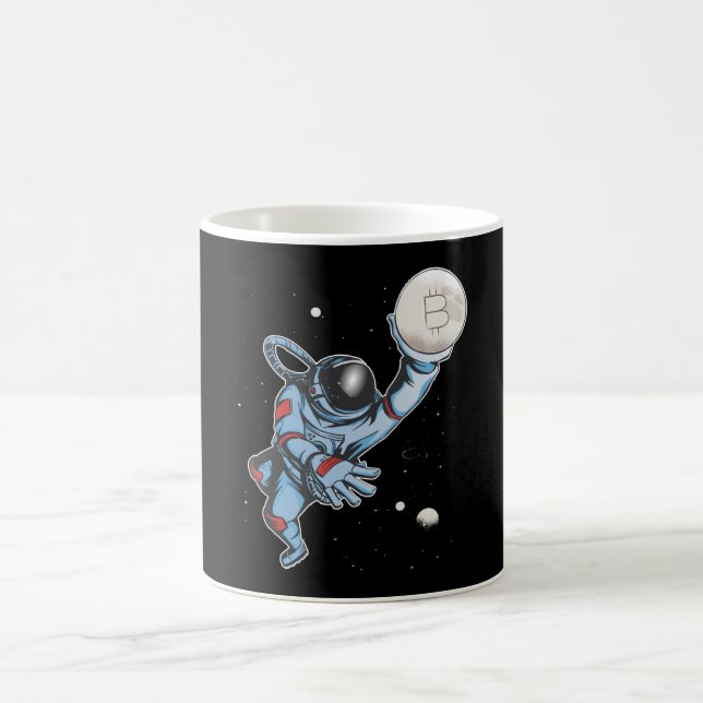Mug Bitcoin à l'astronaute de lune (Centre)