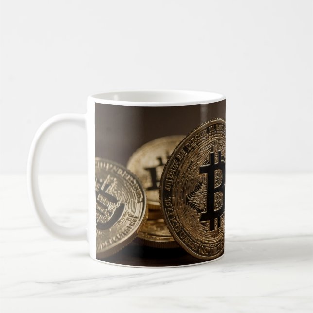 Mug BitCoin couleur or (Gauche)