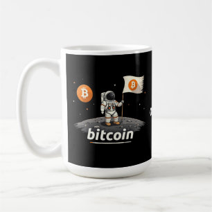 Mug Bitcoin Crypto Moon Astronaut Design BTC