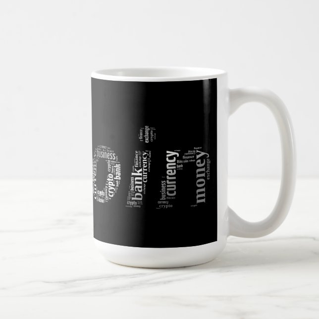 Mug Bitcoin logo wordart graphiques (Droite)