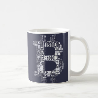 Mug Bitcoin logo wordart graphiques