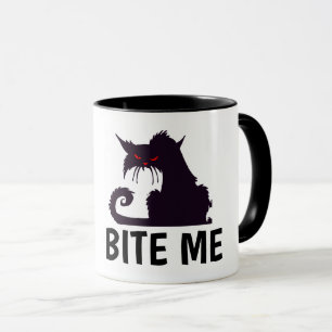 MUG BITE ME, TOGH KITTY CHAT FUNNY CAFÉ MUSIQUE