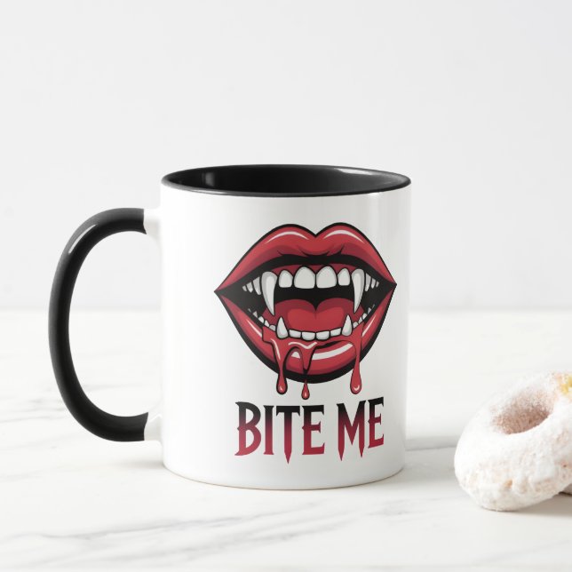 Mug Bite Me Vampire Mouth (Avec donut)