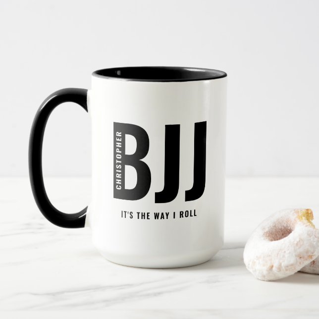 Mug BJJ La Façon Dont Je Roule Ajouter Votre Nom Jiu J (Avec donut)