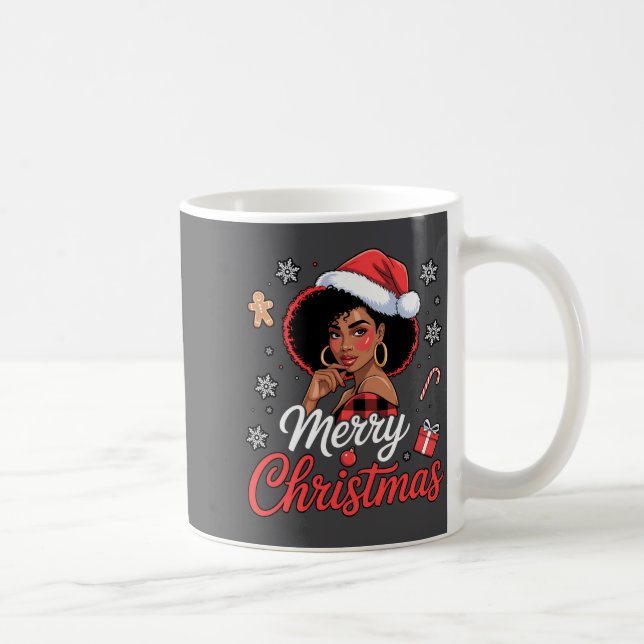 Mug Black African Girl American Merry Christmas Santa  (Droite)